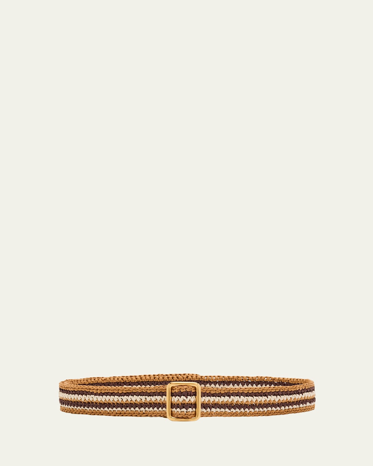 The Row Ara Striped Straw Belt In Natural/dark Brown/i