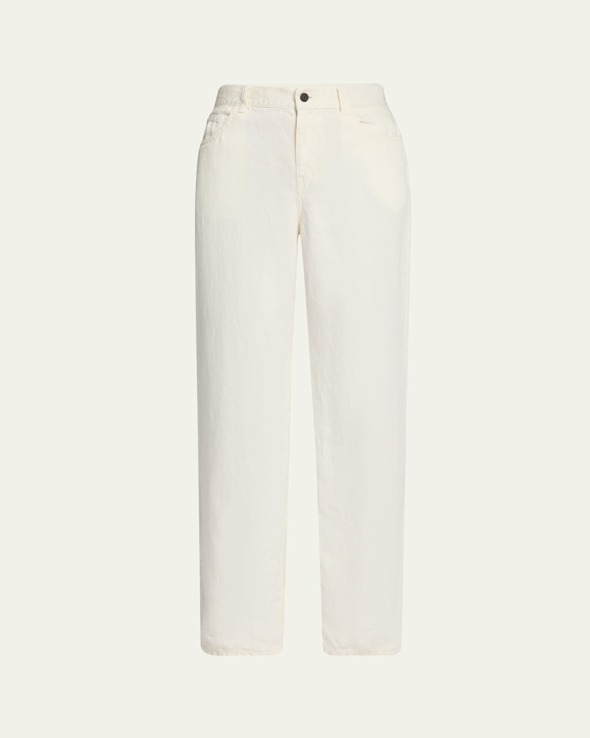 The Row Eglitta Mid-rise Linen Straight Jeans In White