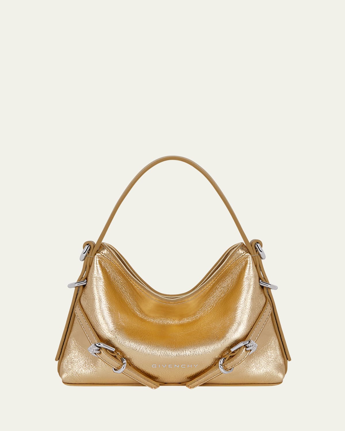 Givenchy Voyou Nano Shoulder Bag In Metallic Leather In Voyou Nano Bag