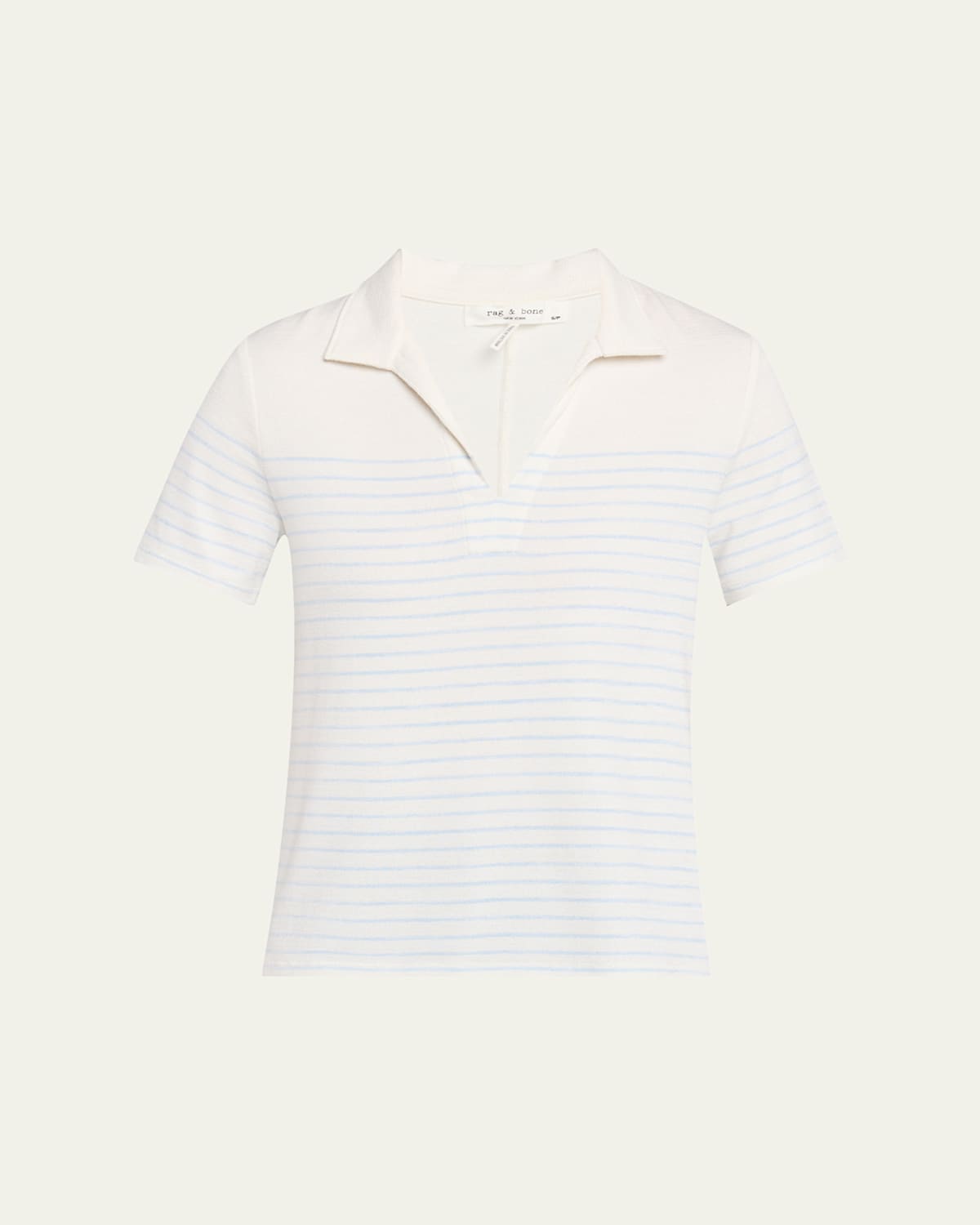 Rag & Bone Stripe Short-sleeve Polo Top