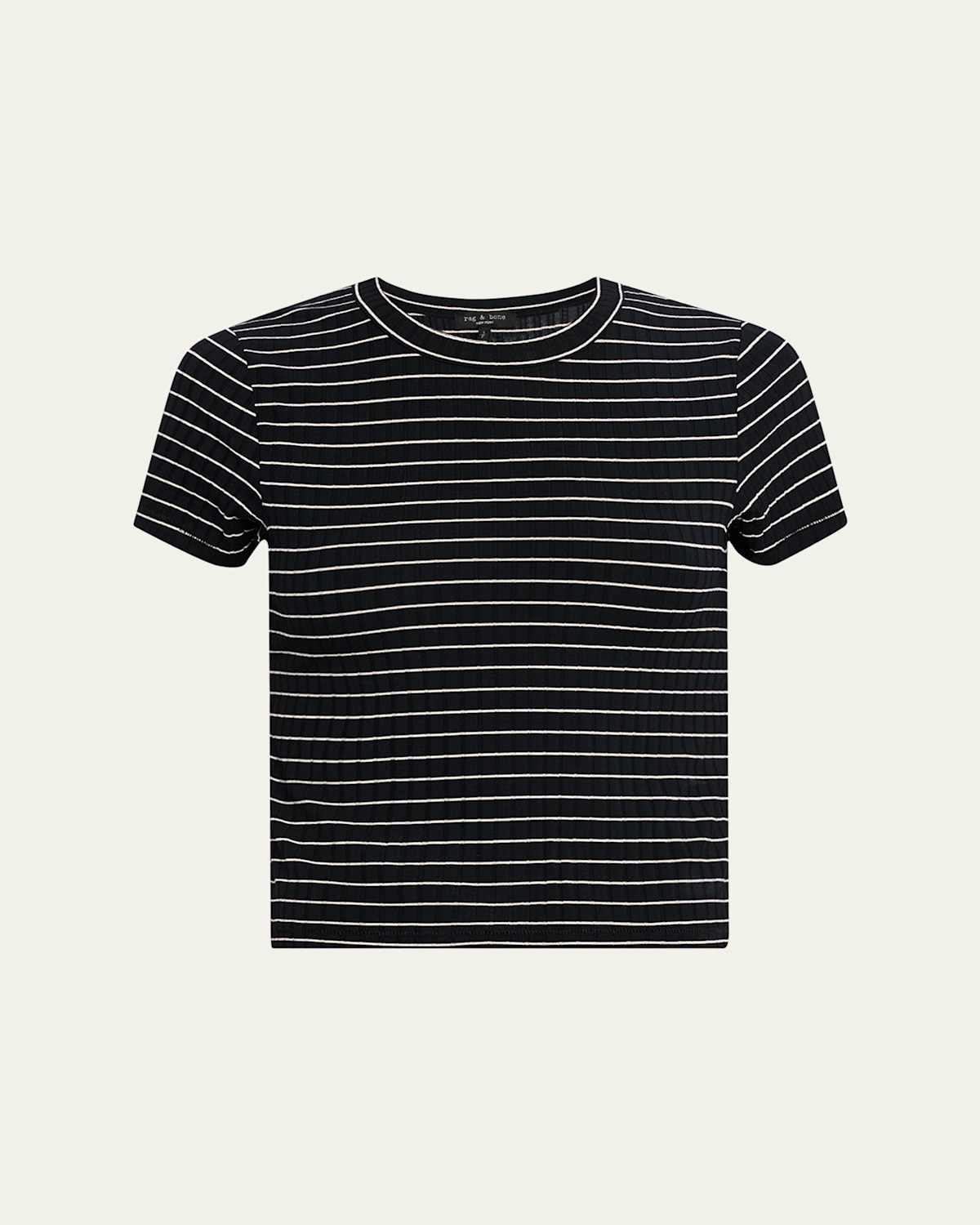 Rag & Bone Luca Striped Ribbed Baby Tee