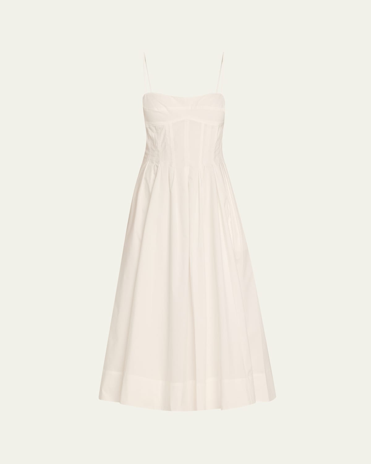Shop Simkhai Kittiya Sleeveless A-line Midi Dress In White