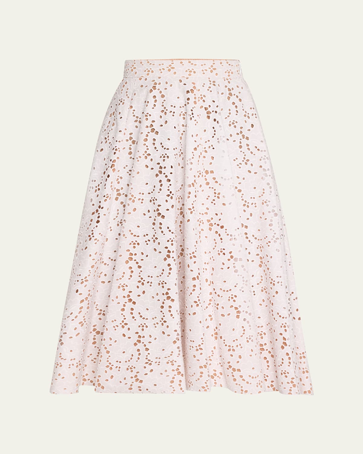 Broderie Anglaise Midi Circle Skirt