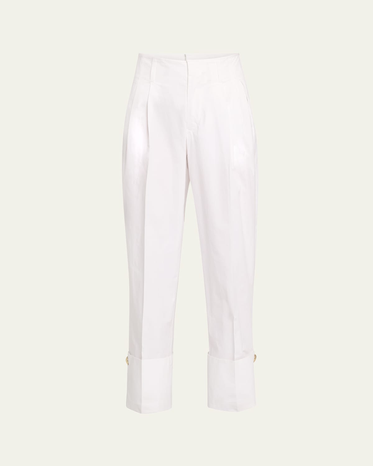 Shop Darkpark Diana Cuffed Poplin Pants In White