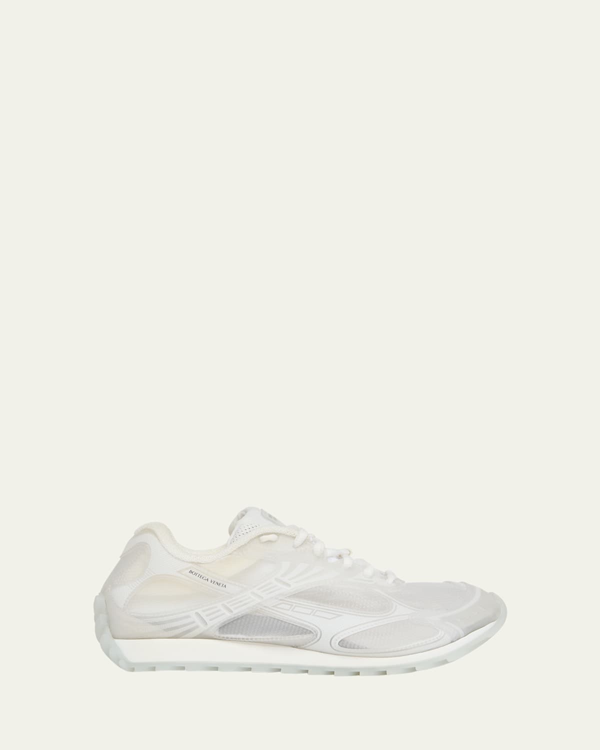 Bottega Veneta Orbit Transparent Runner Sneakers In Glass White