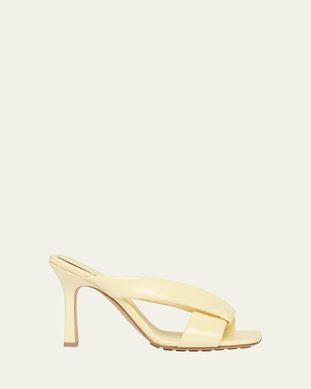 Bottega Veneta Criss Cross Padded Leather Slide Sandals In Camomile