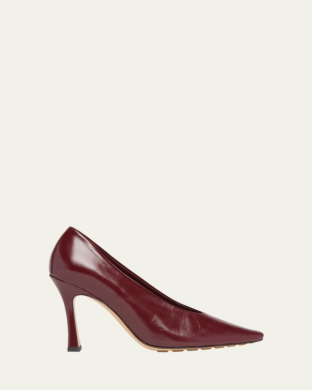 Bottega Veneta Leather Stiletto Sporty Pumps In Dark Greeen