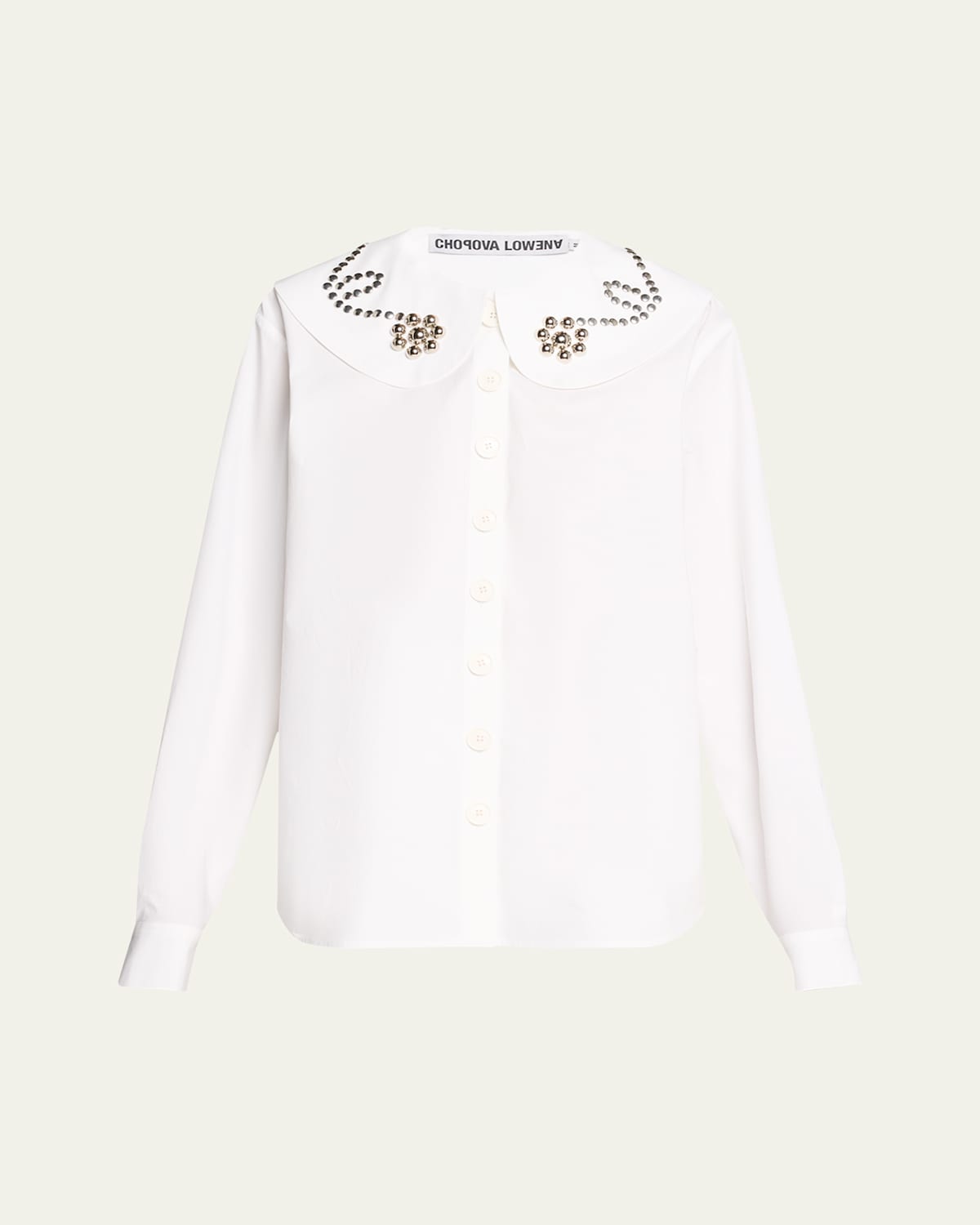 Chopova Lowena Studdy Poplin Button-up Shirt In White