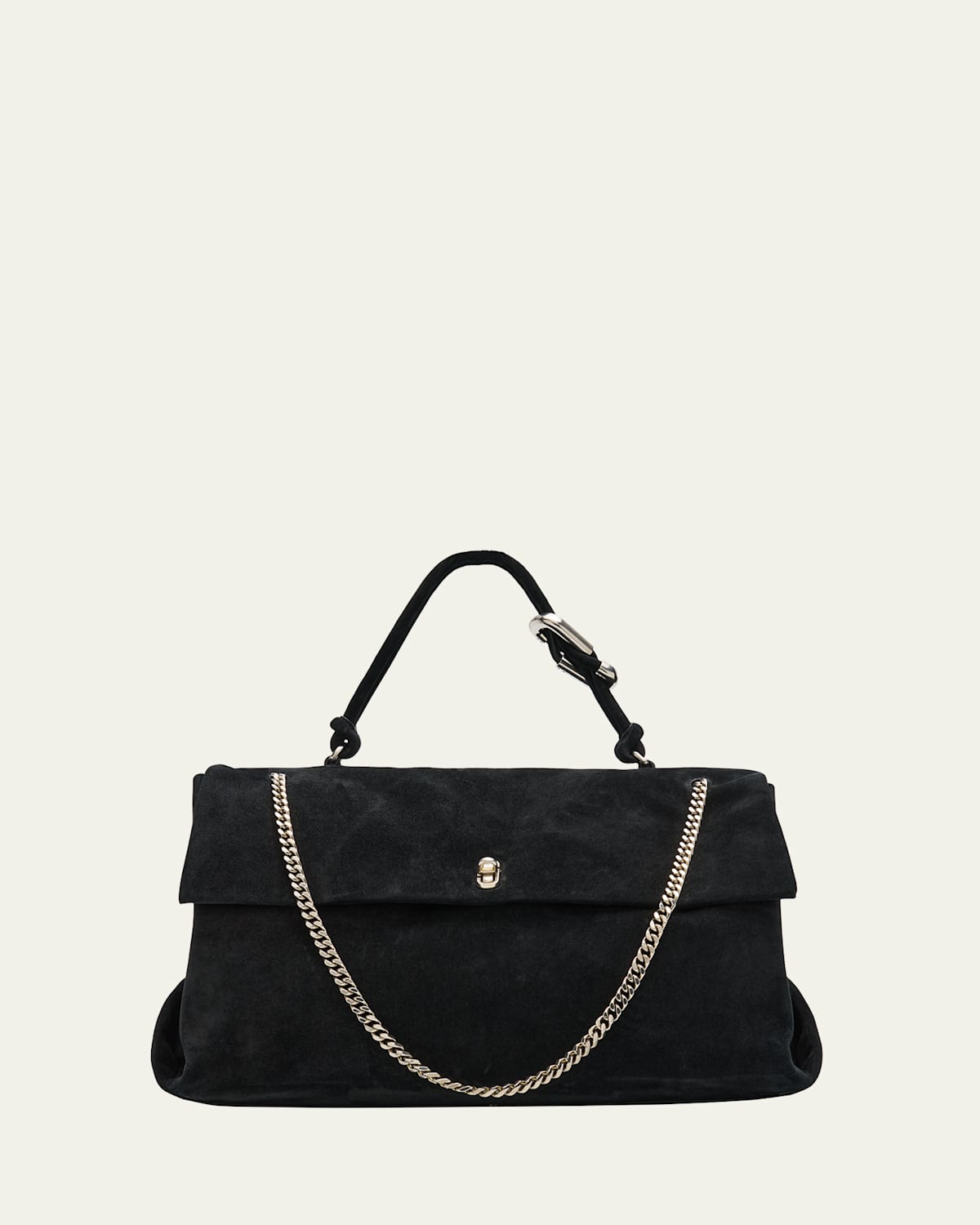 Large Suede Chain Shoulder Bag