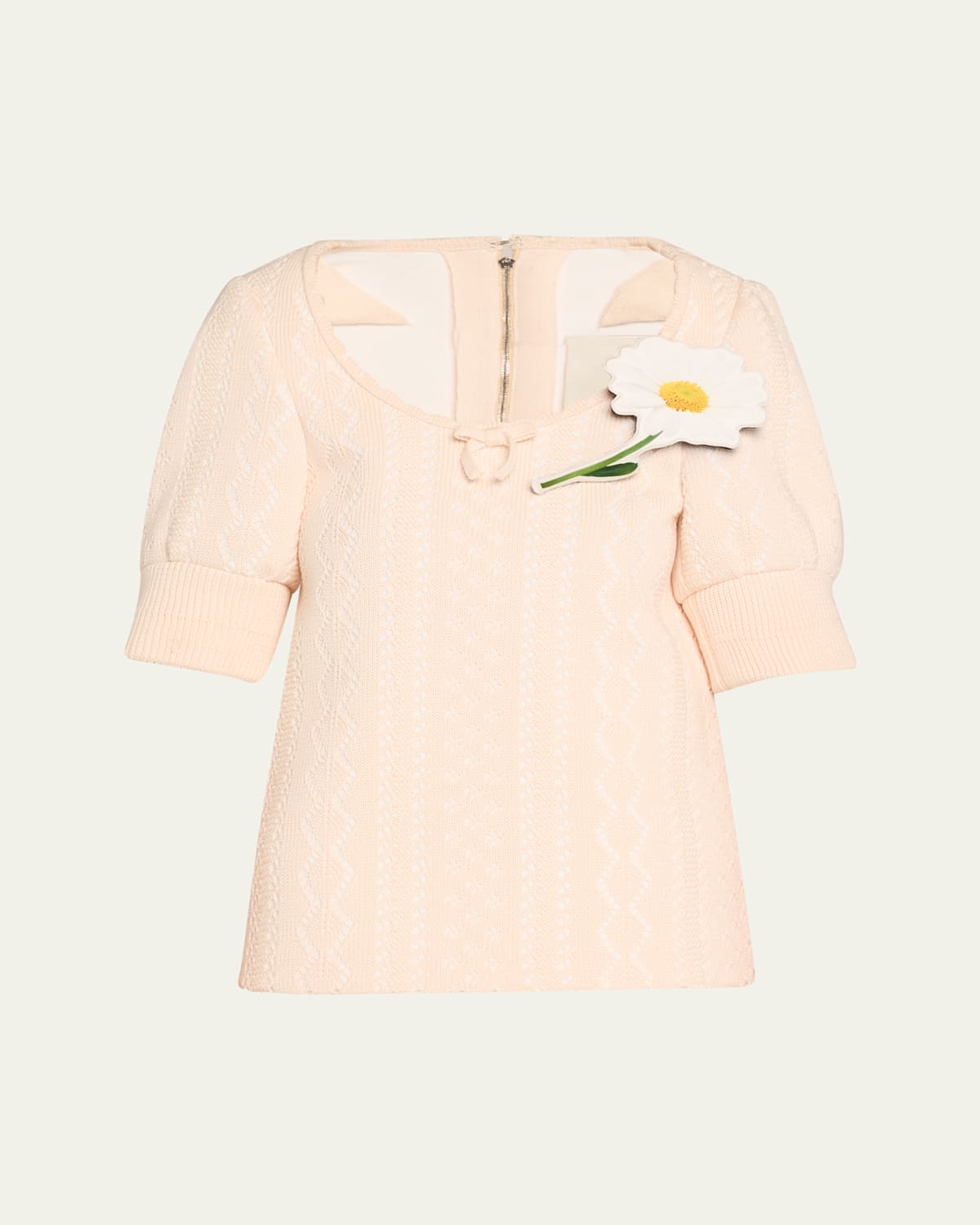 Floral Brooch Oversized Top
