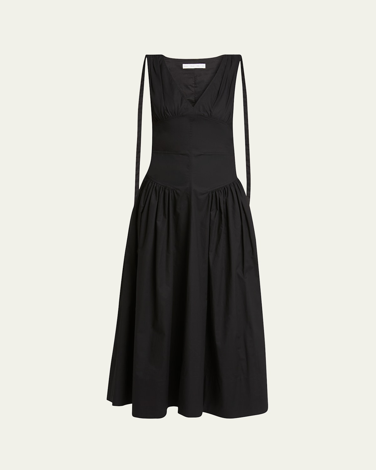 Shop Proenza Schouler Clayton Poplin Drop-waist Dress In Black
