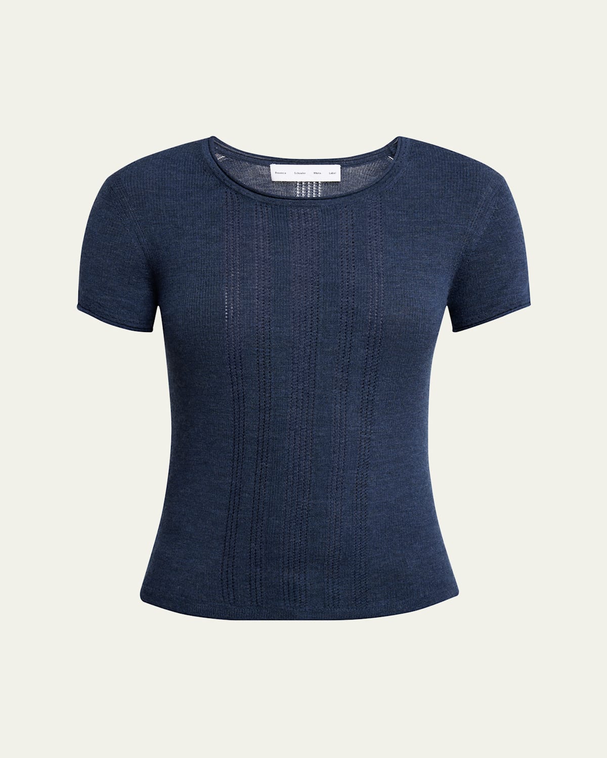 Shop Proenza Schouler Blaine Short-sleeve Merino Shirt In Navy Melange