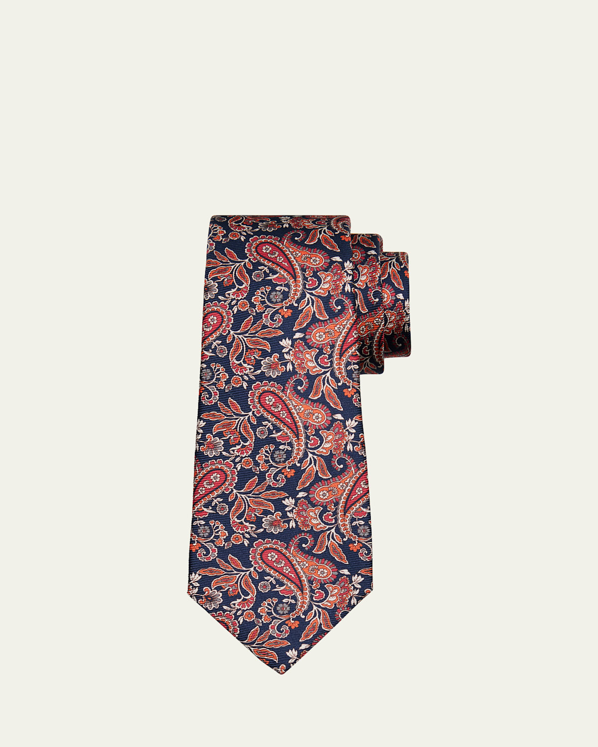 Kiton Men's Watercolor Paisley Silk 7-Fold Tie