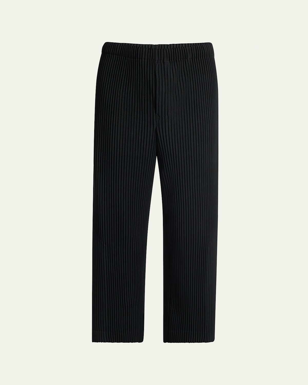 Shop Issey Miyake Men's Pleated Straight-leg Pants In Black