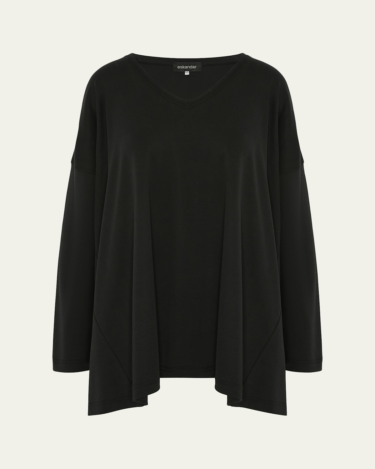 Side-Paneled V-Neck T-Shirt (Long Length)
