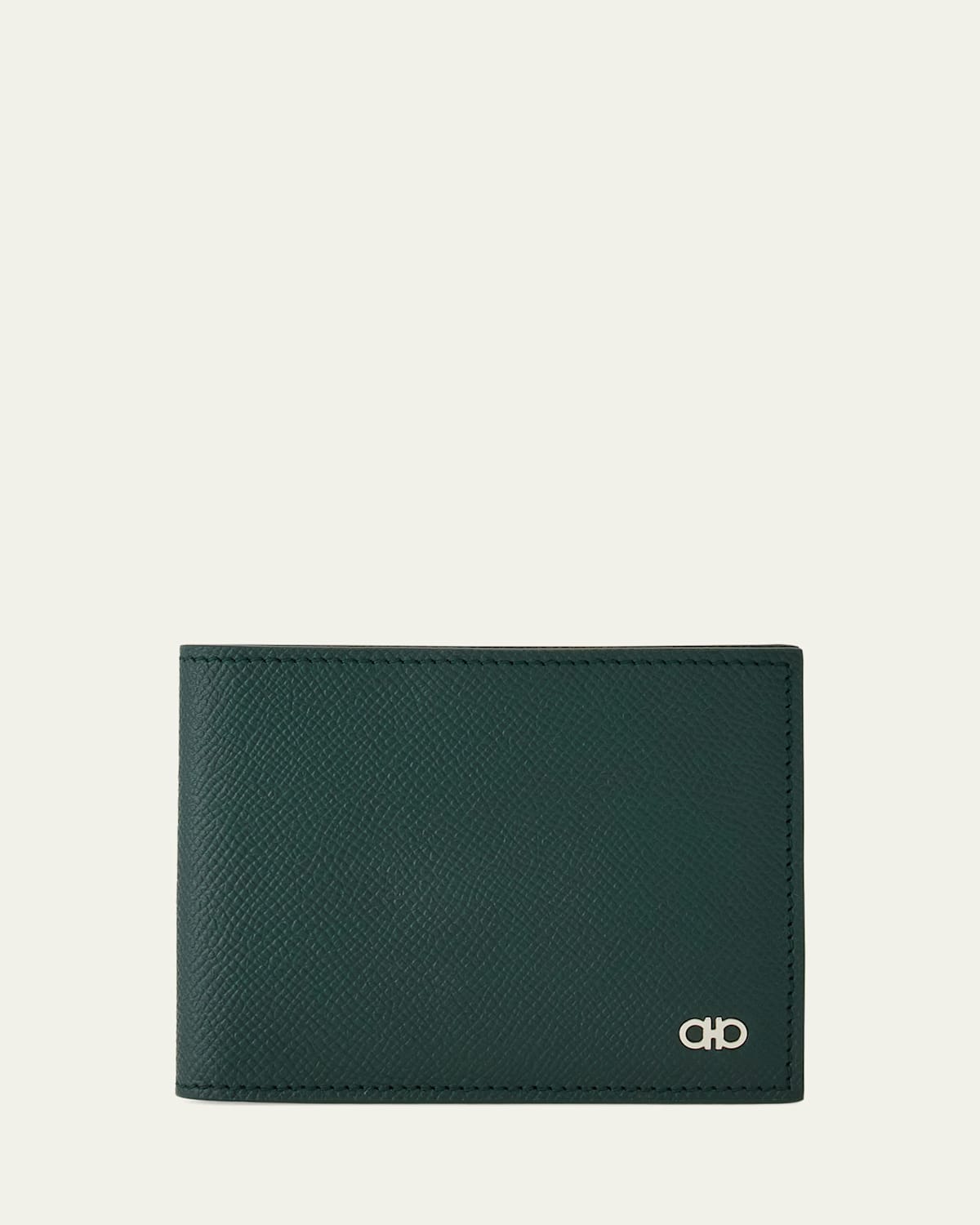 Ferragamo Gancini Business Card Case In Green