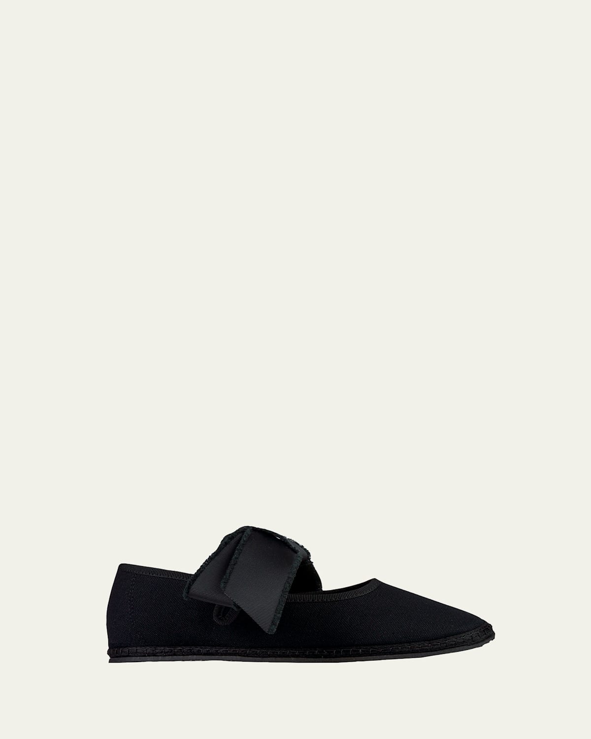 Vibi Venezia Maxi Bow Cotton Grosgrain Ballerina Flats