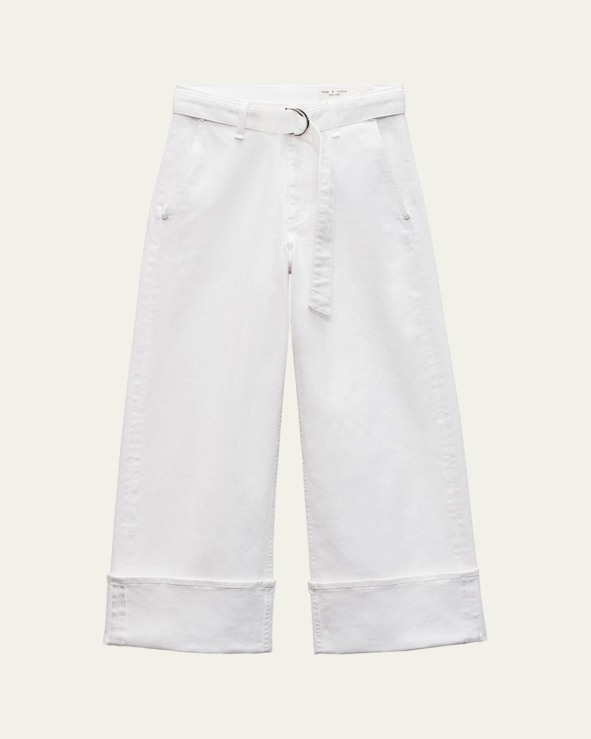 RAG & BONE ANDI HIGH-RISE WIDE-LEG ANKLE JEANS WITH BELT 