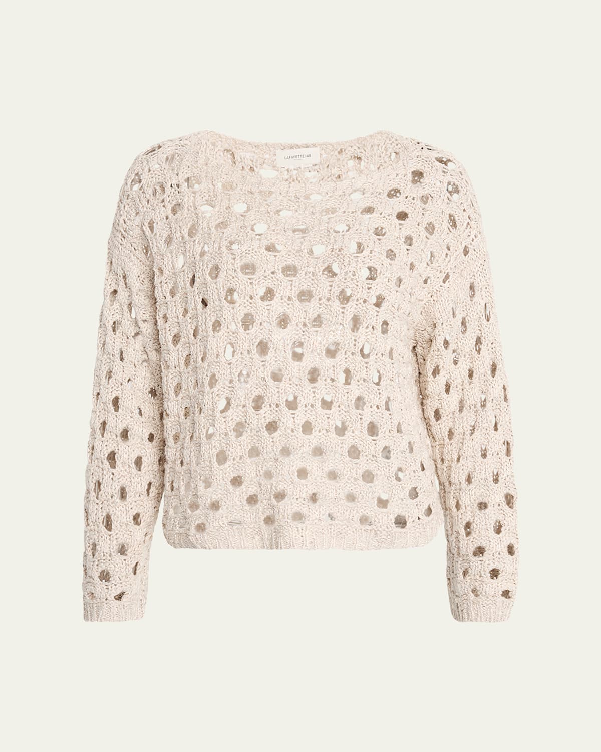 Lafayette 148 Bateau-neck Open Knit Sweater