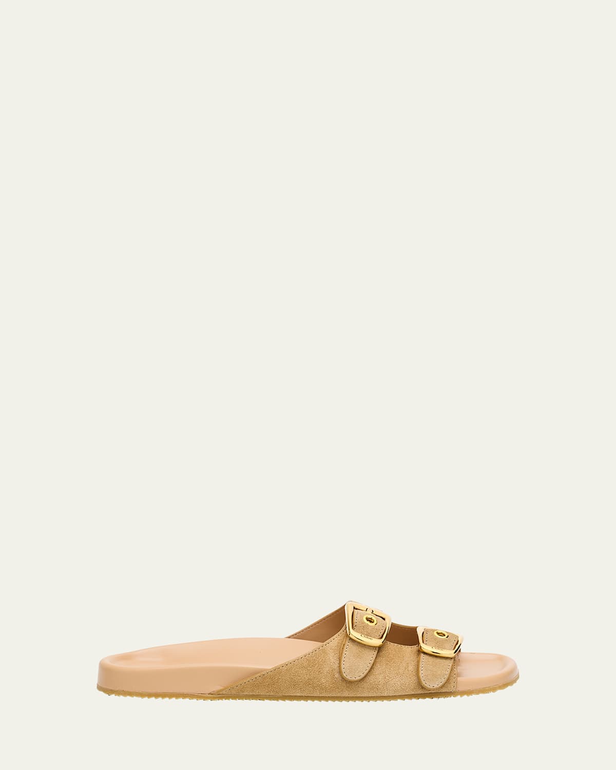 Chloé Polly Suede Dual-buckle Slide Sandals