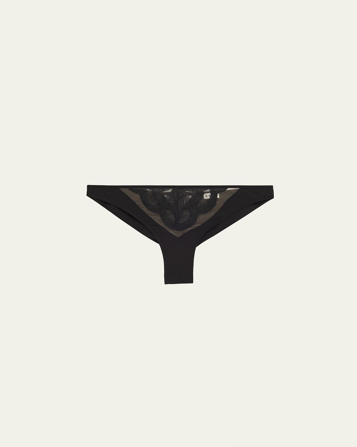 Livy Kimbaku Embroidered Microfiber Tanga In Black