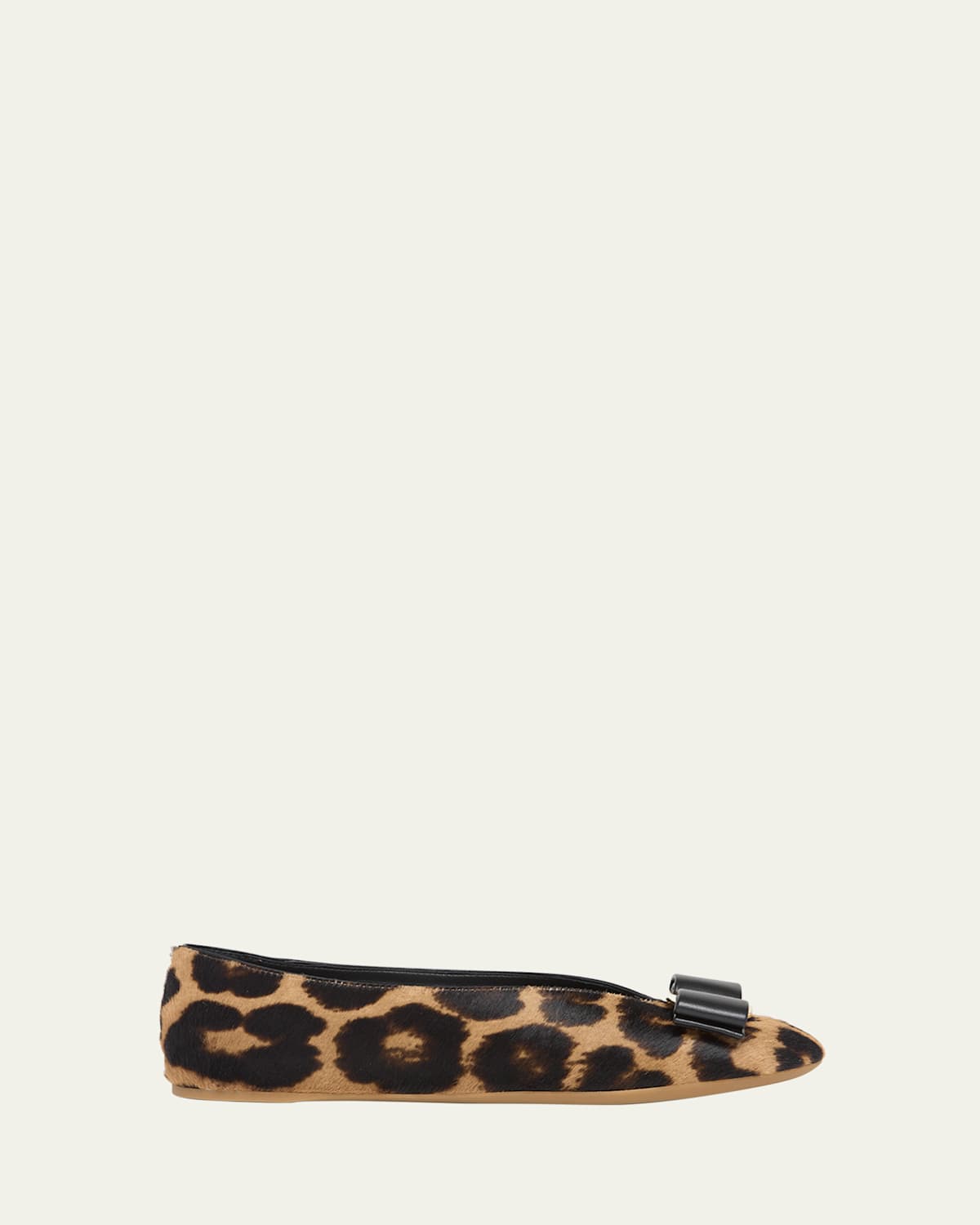Ferragamo Vanna Leopard Print Ballet Flats