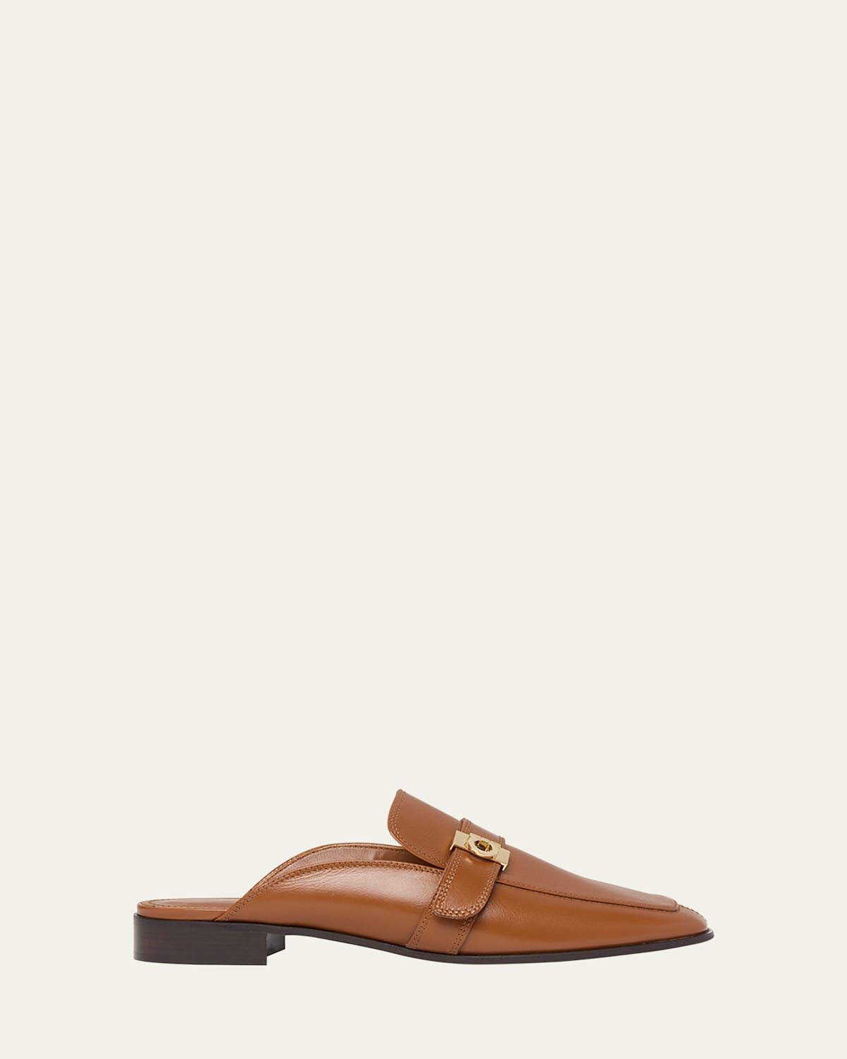 Ferragamo Mavira Leather Gancini Strap Loafer Mules