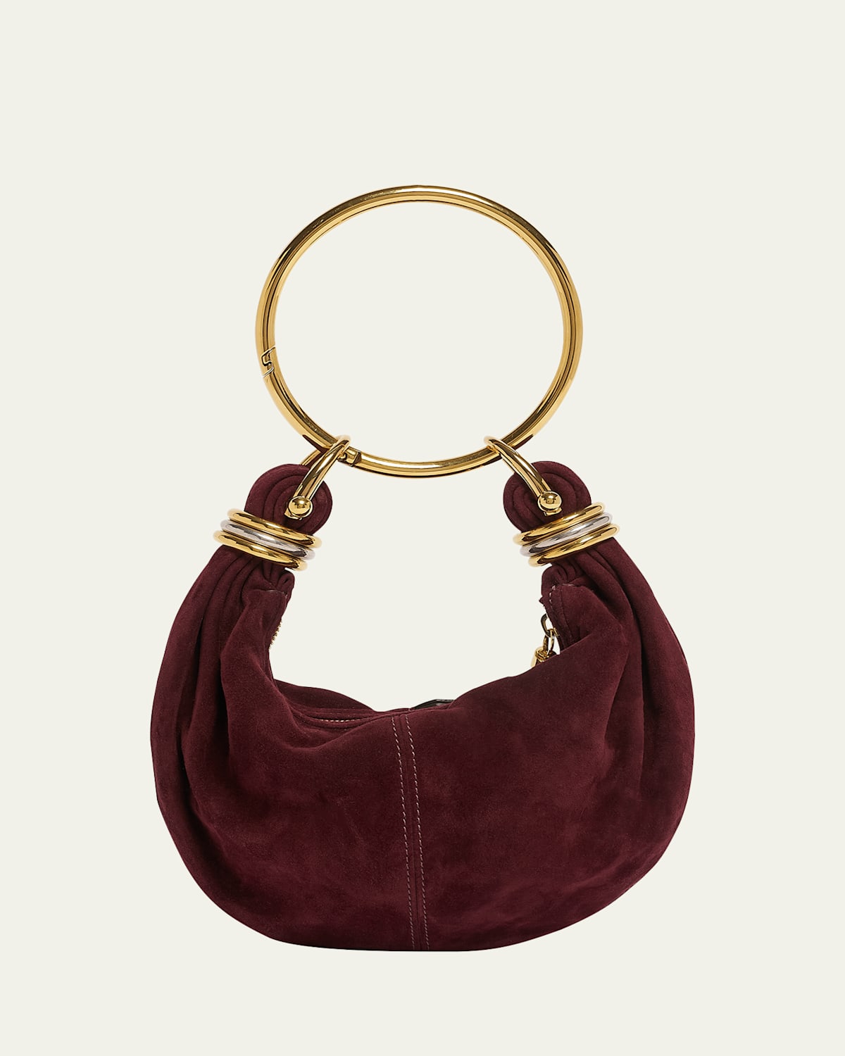 Chloé Bracelet Hobo Bag In Suede In Bracelet Bag In Suede Calfskin