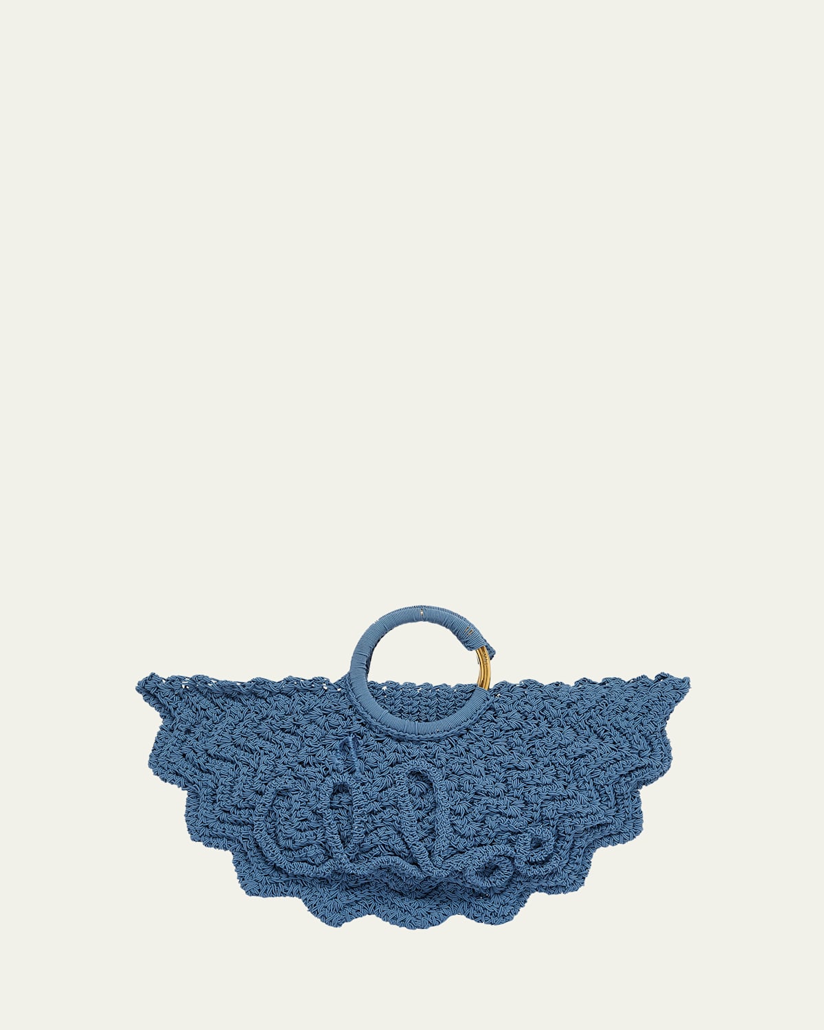 Chloé Passementerie Crochet Top-handle Bag In Fabric In Moonlight Blue