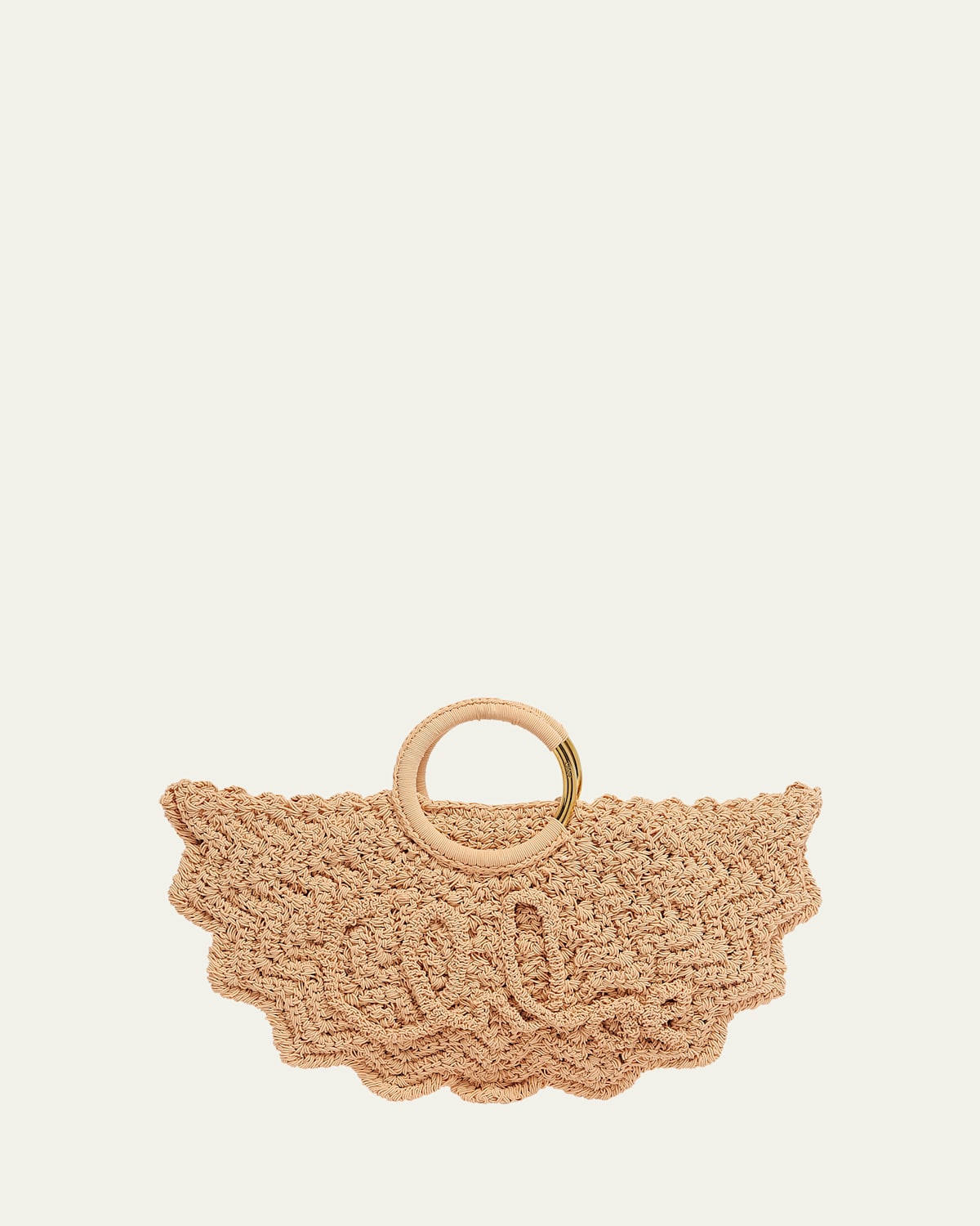 Chloé Passementerie Crochet Top-handle Bag In Fabric In Apricot Pink