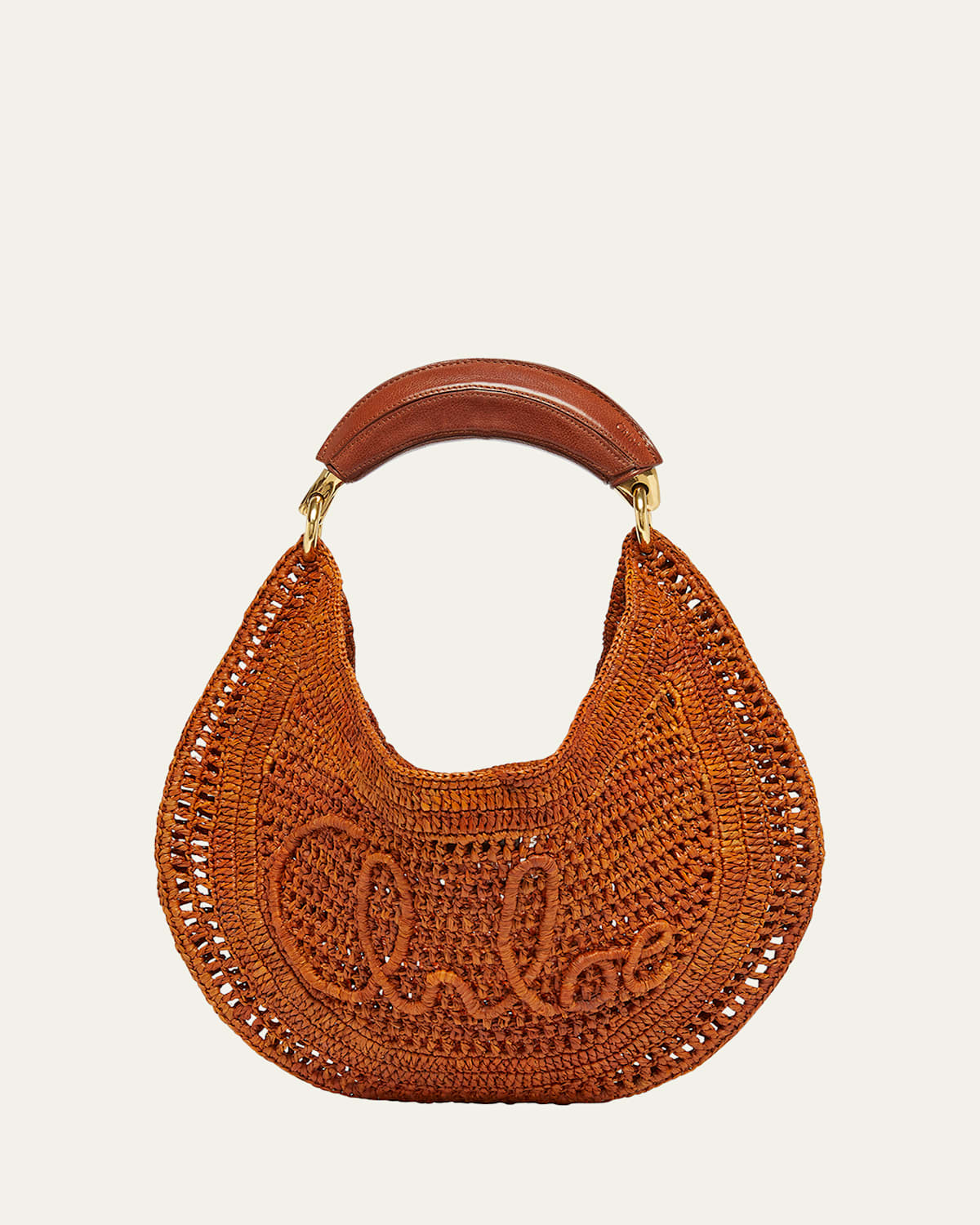 Summer Banana Top-Handle Bag in Crochet Fabric
