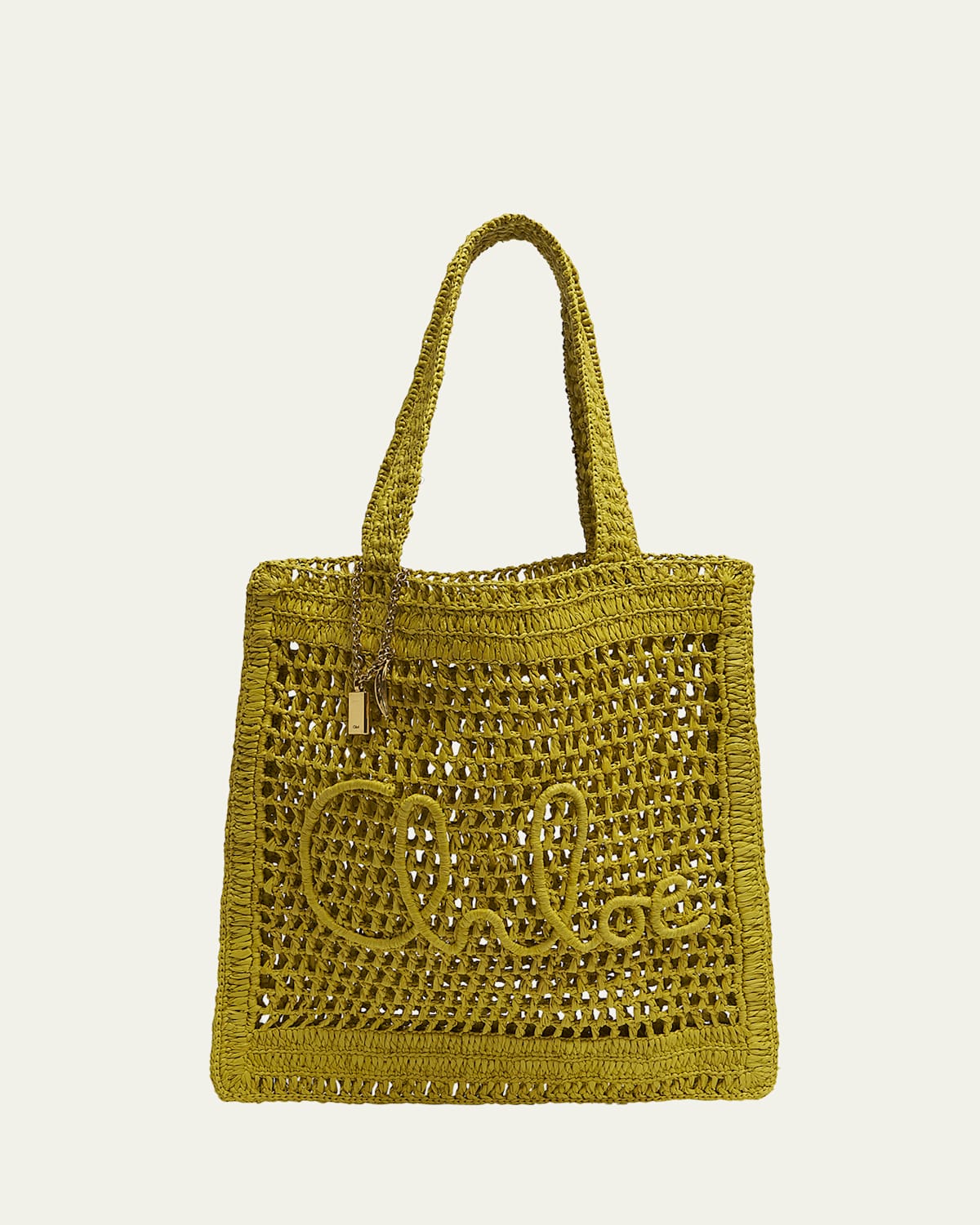 Chloé Summer Banana Tote Bag In Crochet Fabric