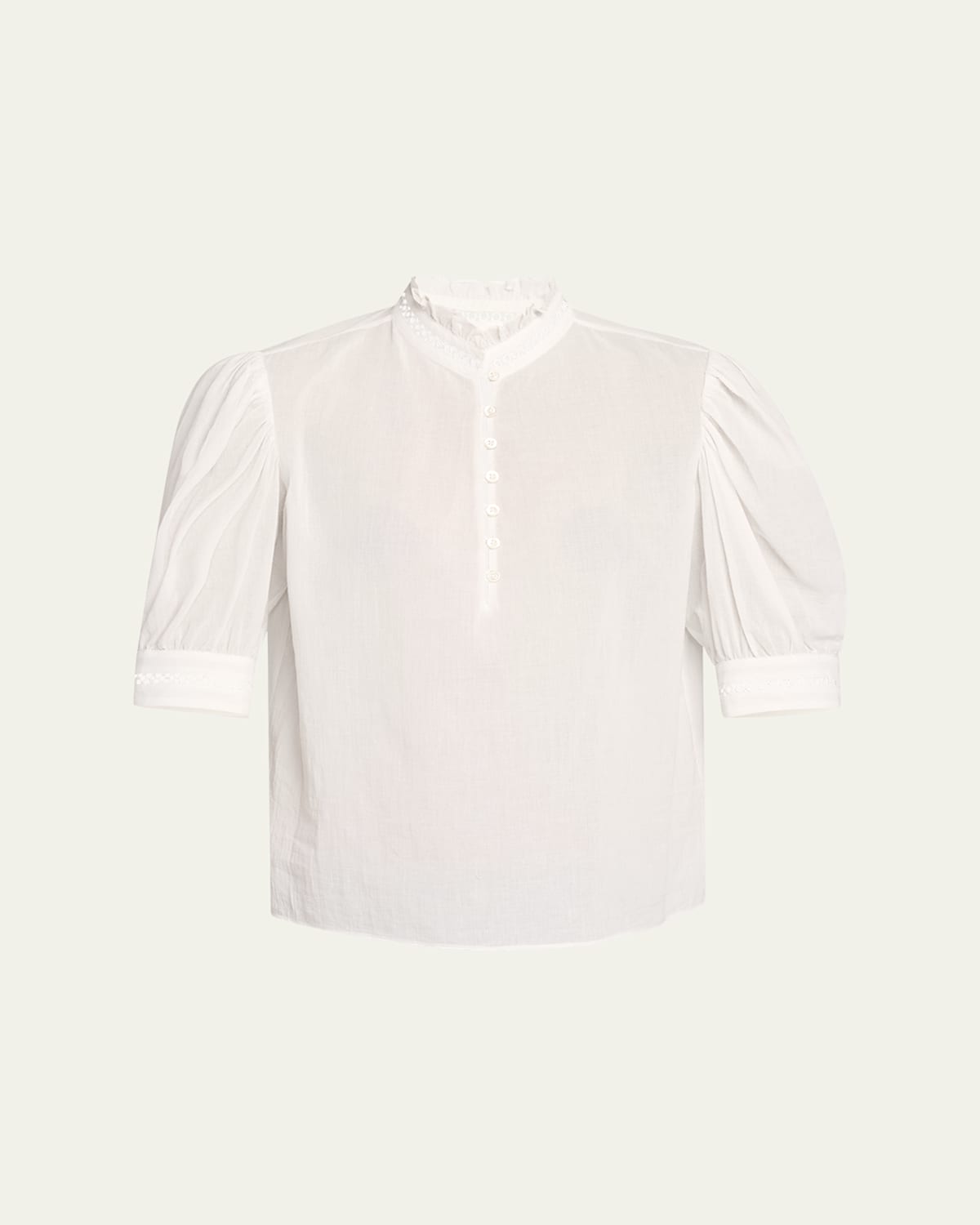 Frame The Ruffle Collar Top In White