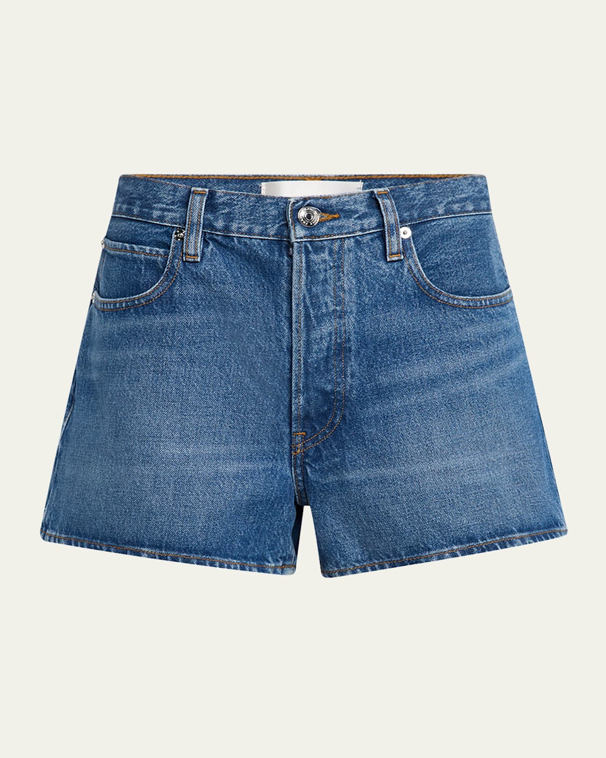 Frame The Vintage Relaxed Denim Shorts In Red