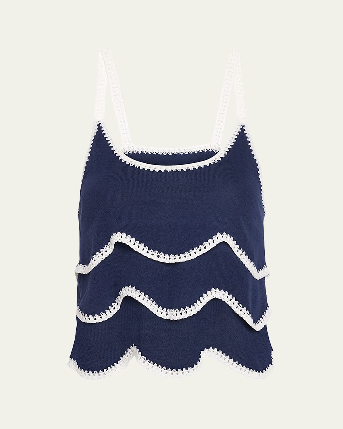 Shop Ramy Brook Ariel Embroidered Sleeveless Top In Spring Navy Wave