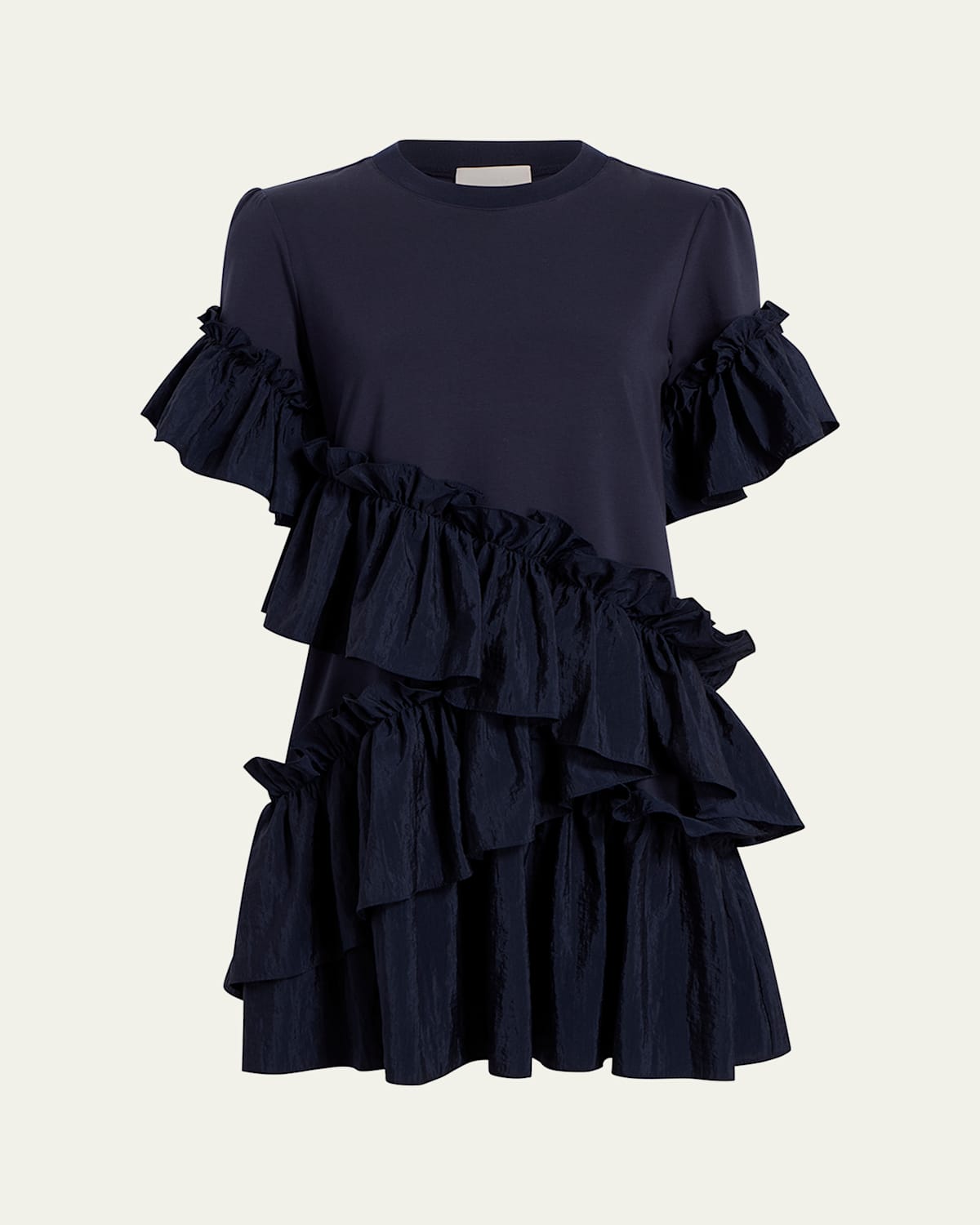 Cinq À Sept Kendria Ruffle Mixed Media Minidress