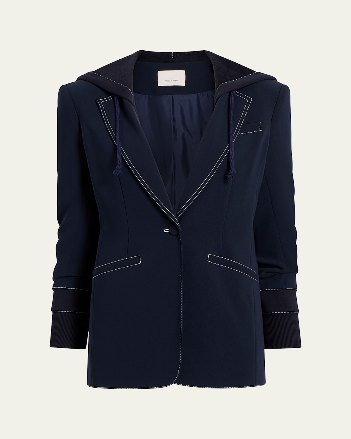 Cinq À Sept Khloe Hooded Topstitch Blazer