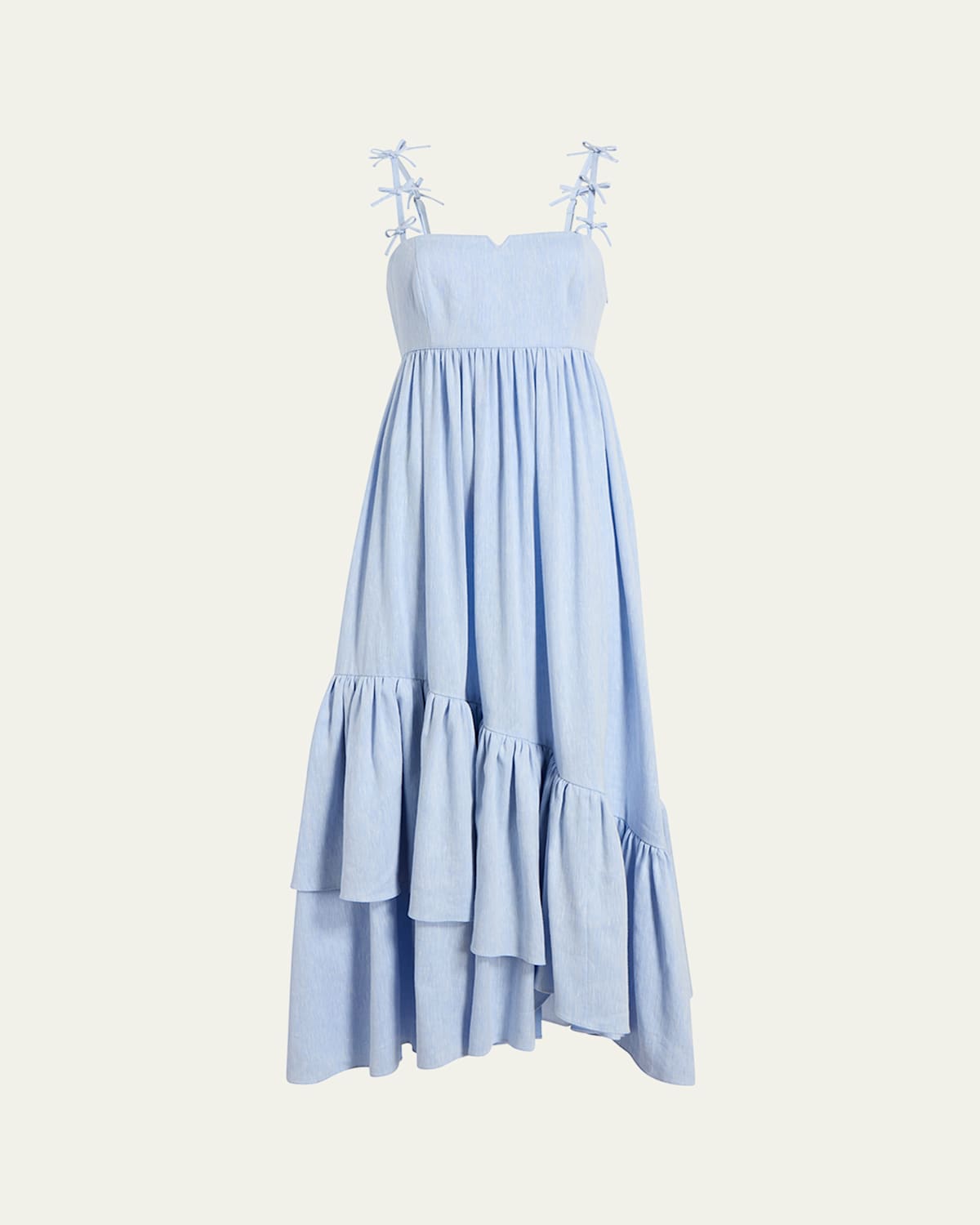 CINQ À SEPT BAILEY BOW LINEN SUITING DRESS 