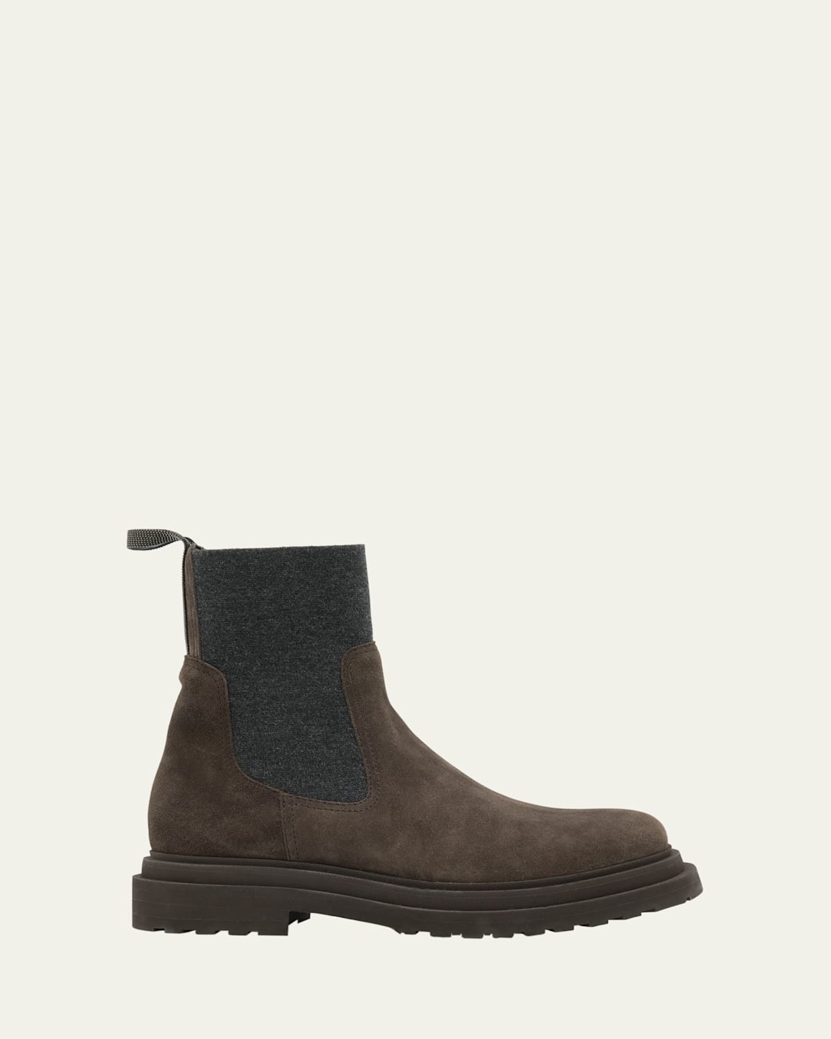 Brunello Cucinelli Suede Wool Lug-sole Chelsea Boots