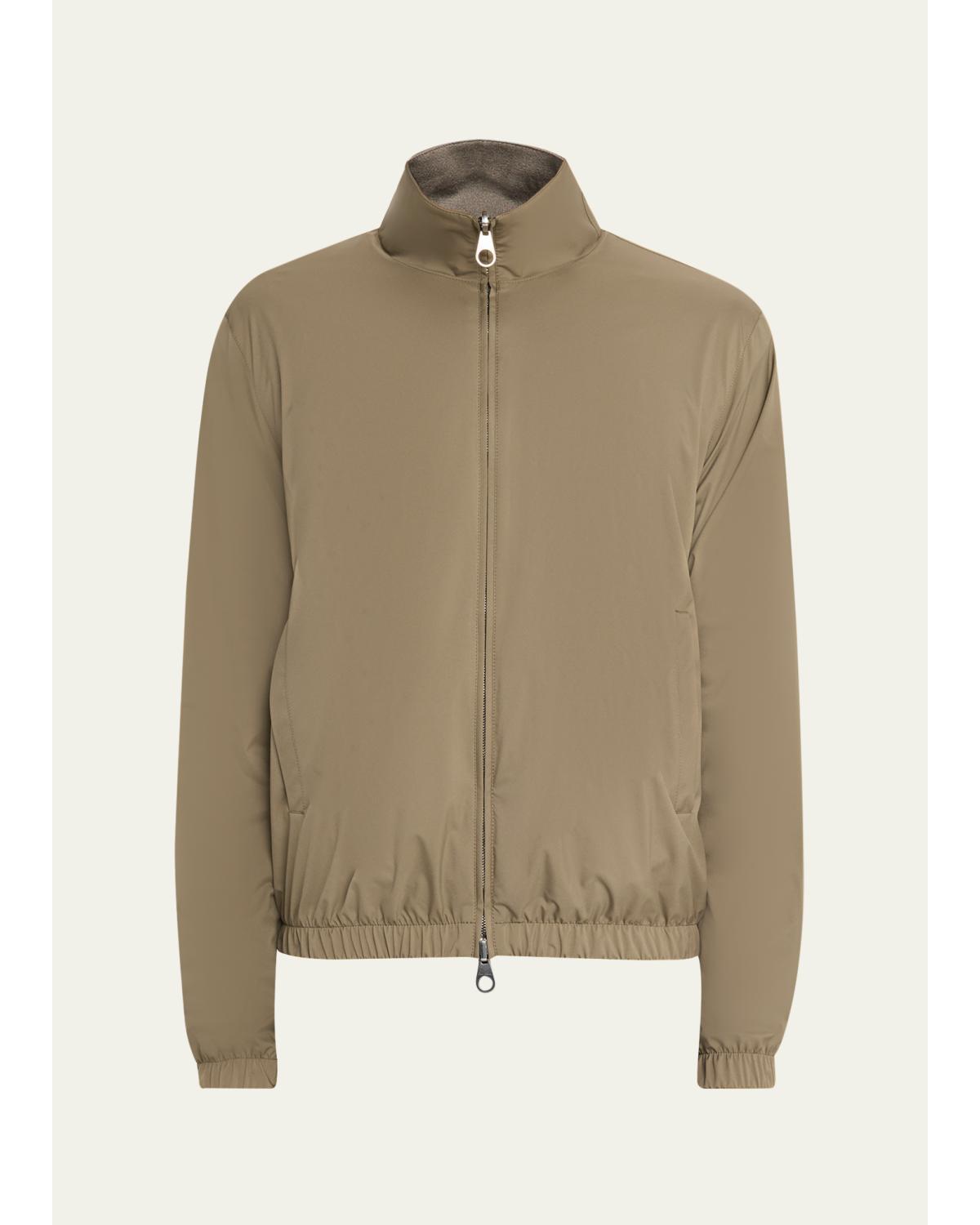 Loro Piana Reversible Linen Bomber Jacket In Blue | ModeSens
