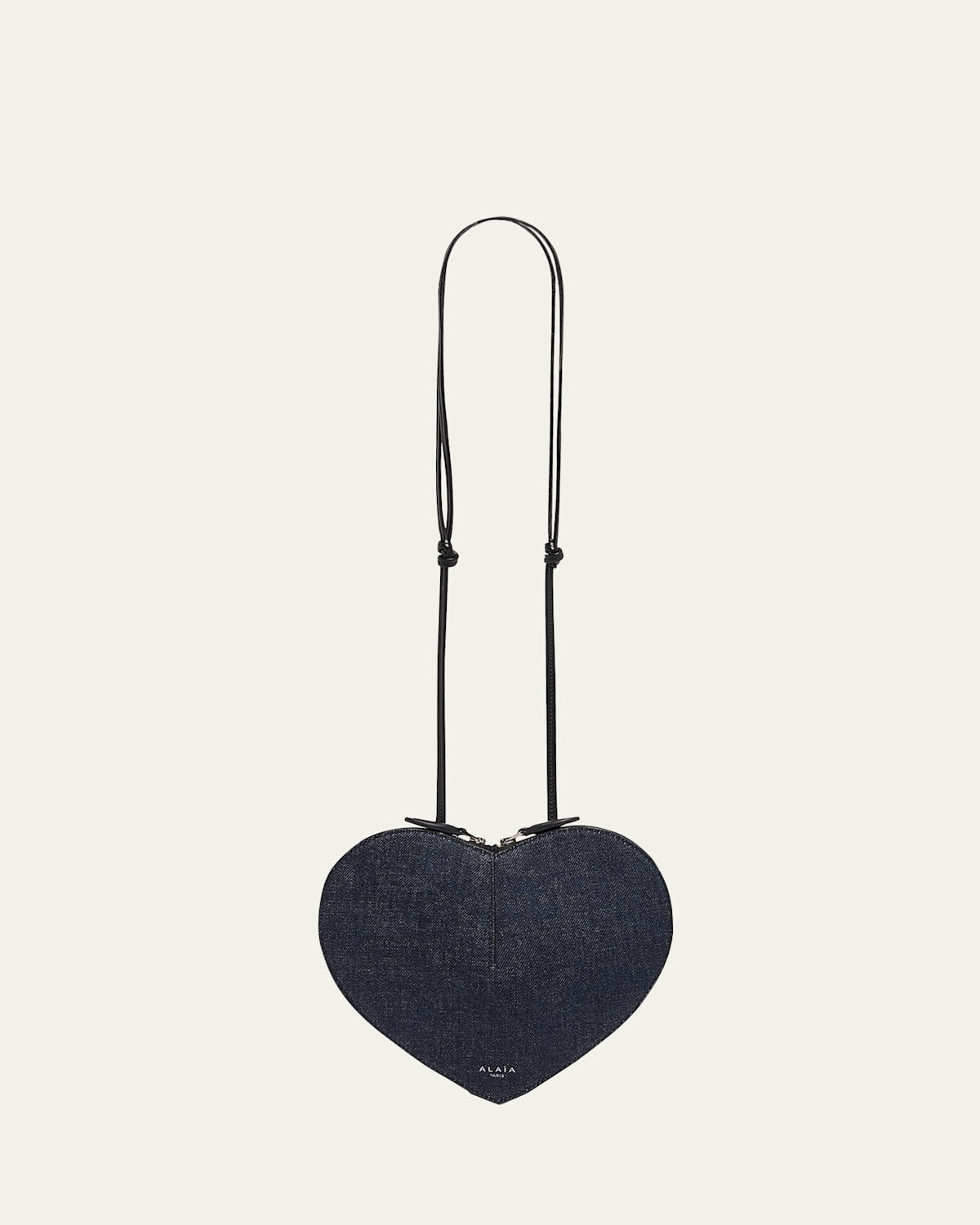 Alaïa Le Coeur Crystal-embellished Suede Cross-body Bag In 516 Bleu Denim