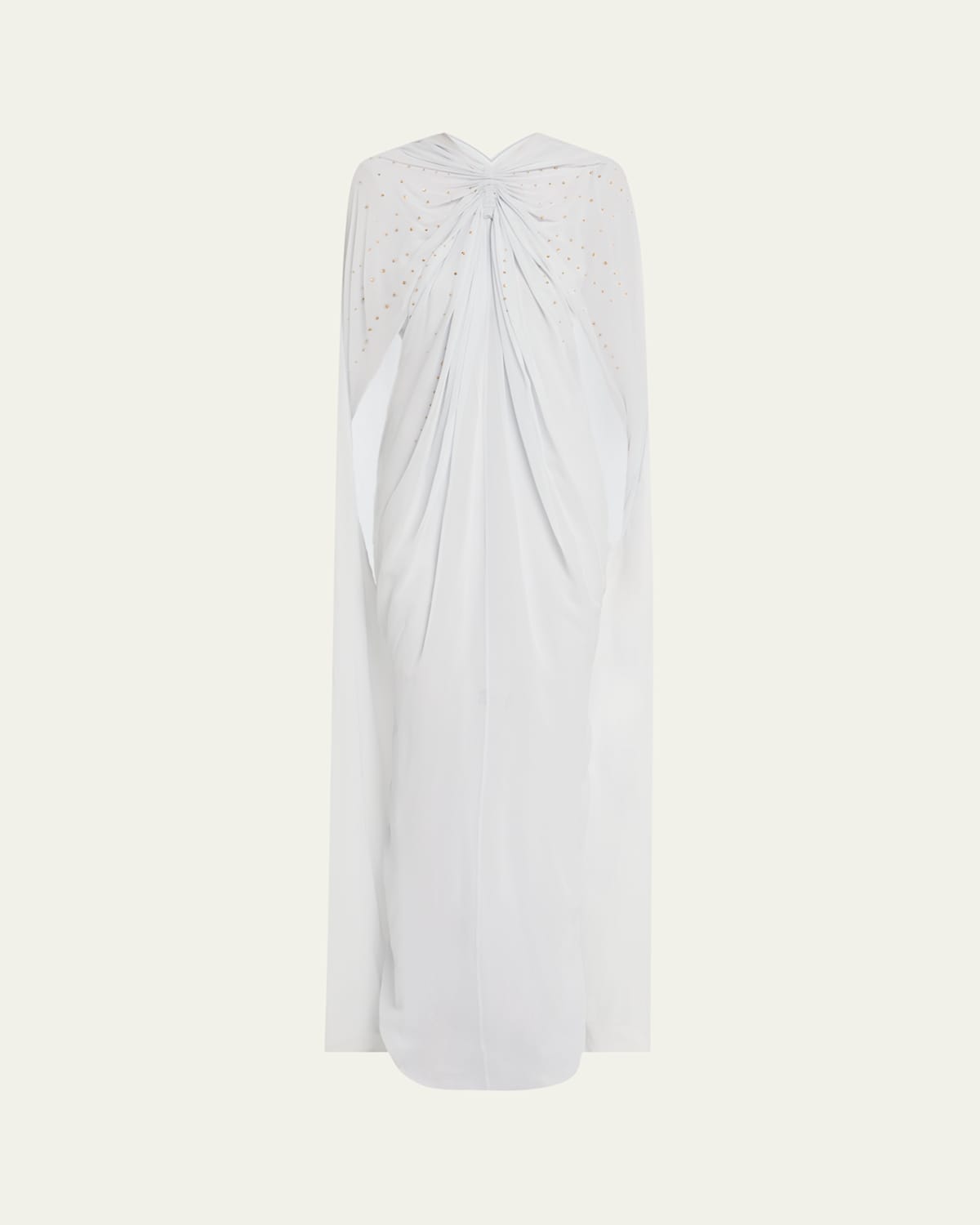 Givenchy Embellished Draped Silk Cape Gown In Pale Blue