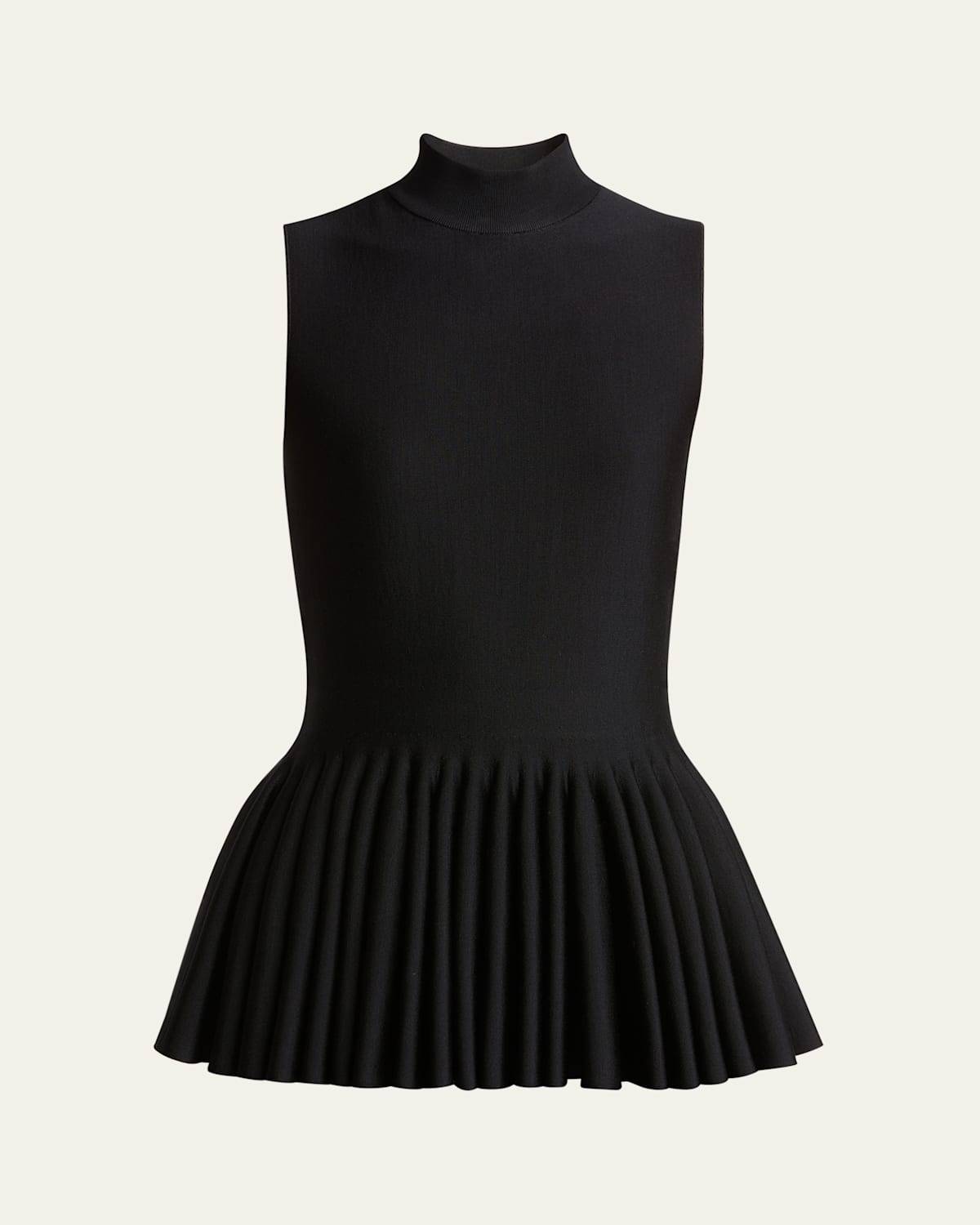 Alaïa Womens Godet Pleated Knitted Top Noir Alaia In Noir Alaia