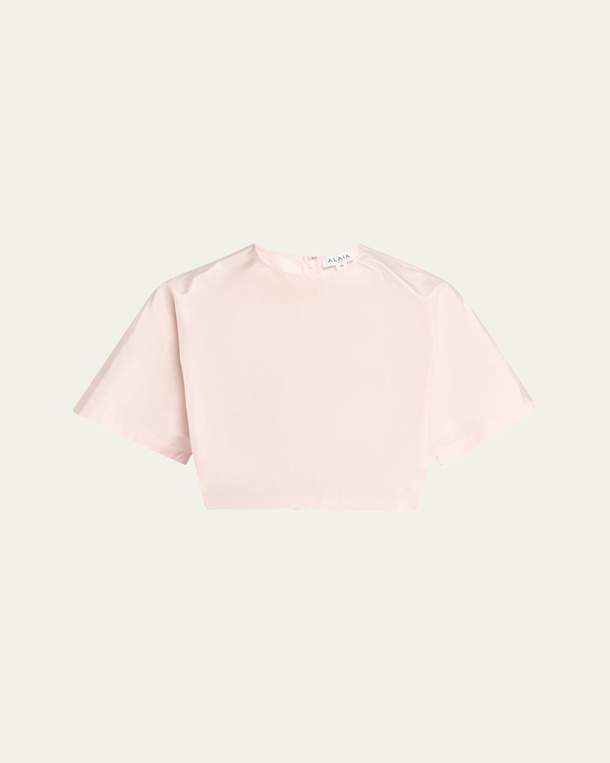 Alaïa Cropped Silk Taffeta T-shirt