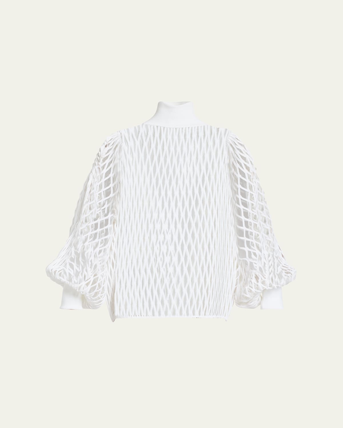 ALAÏA MACRAME KNIT HIGH-NECK SWEATER 