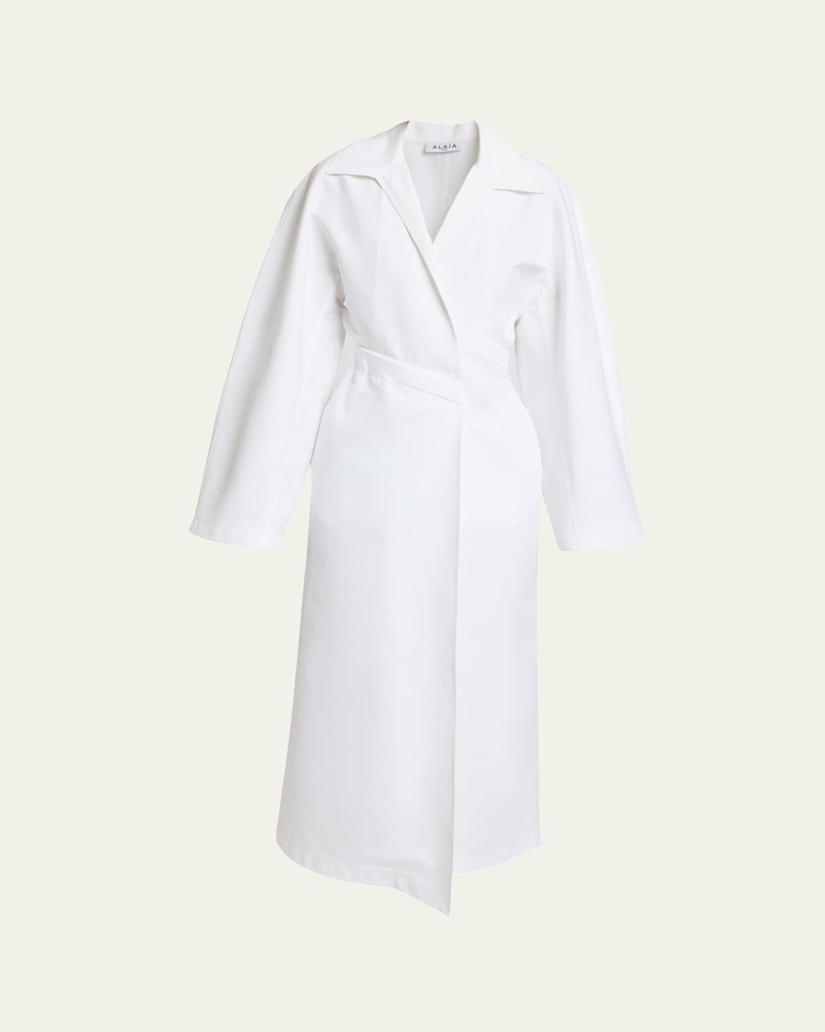 Long Wrap Poplin Shirtdress