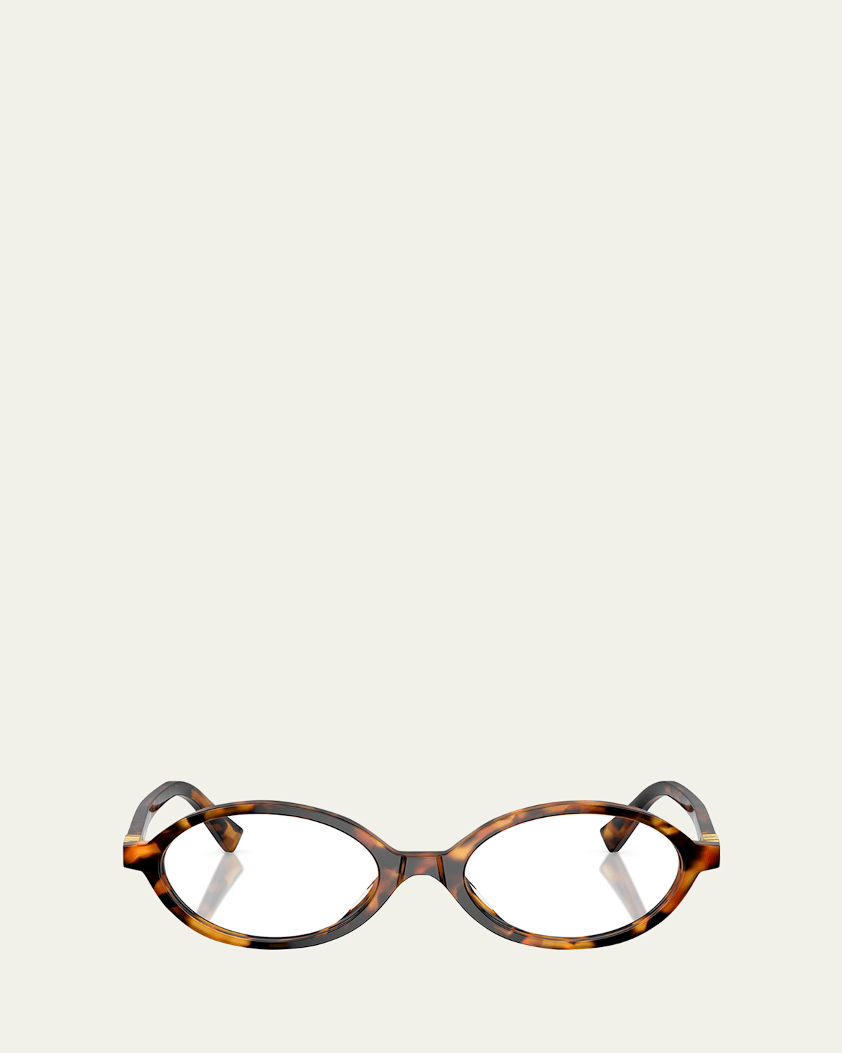Miu Miu Mu 01xv Oval Acetate And Plastic Optical Glasses In Brown