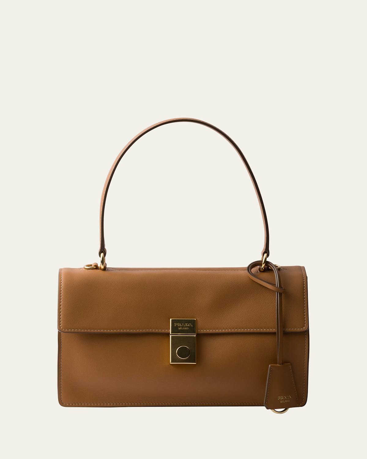 Prada Top Handle Shoulder Bag With Gold-tone Hardware