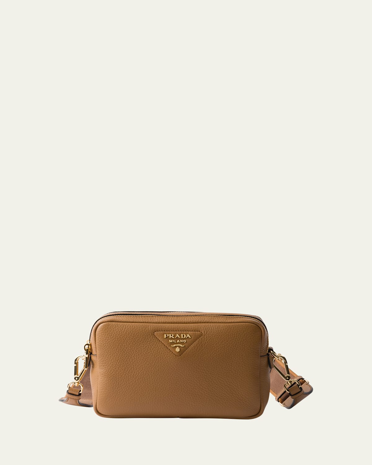 Shop Prada Daino Soft Leather Camera Crossbody Bag In F03v8 Caramel 0 1 N