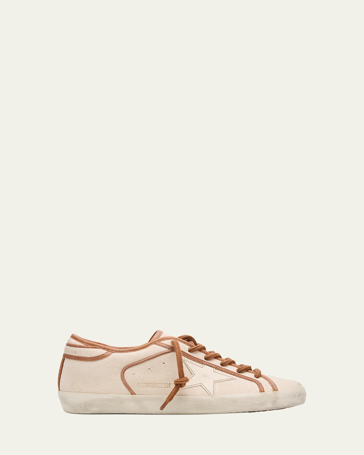 Golden Goose Superstar Canvas Low-top Sneakers In Cream Cognac